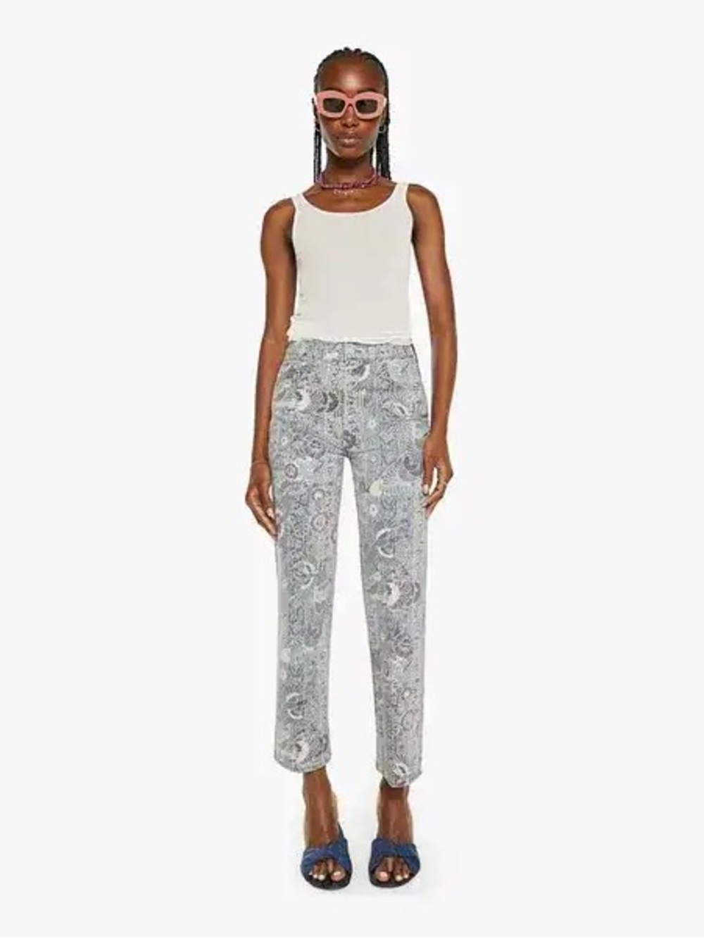 Mother The Rambler Zip Ankle Fly Peacock Fly Pants Sz 27